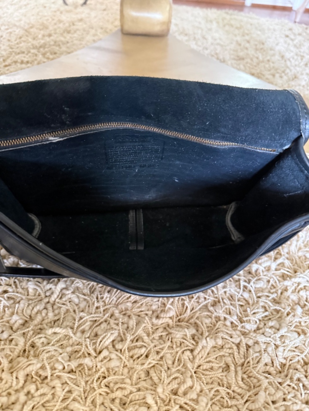 VTG Coach Black Glove Tanned Leather Organizer/Courier Crossbody Bag 0605 NYC - Picture 6 of 16
